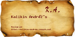 Kalikin András névjegykártya